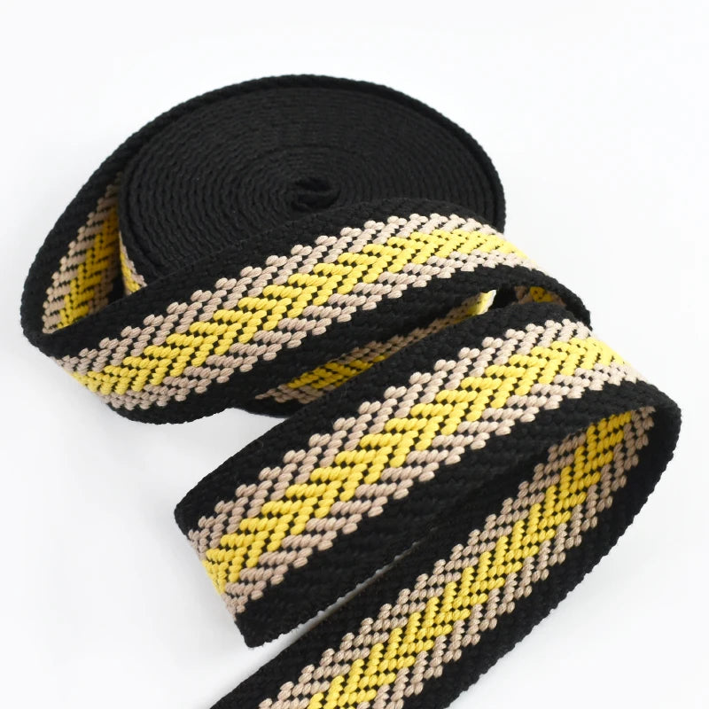 Farbig gestreiftes Baumwollgurtband 38 mm 2,5 mm dick vielseitig einsetzbar