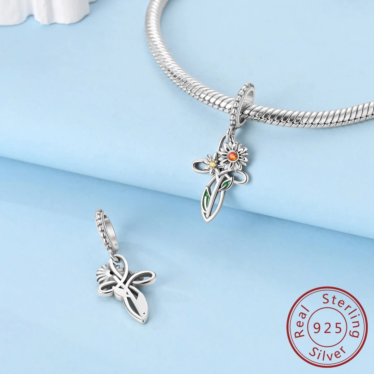 925er Sterlingsilber Charms mit Zirkon – Familie, Hund - Sternenhimmel Set