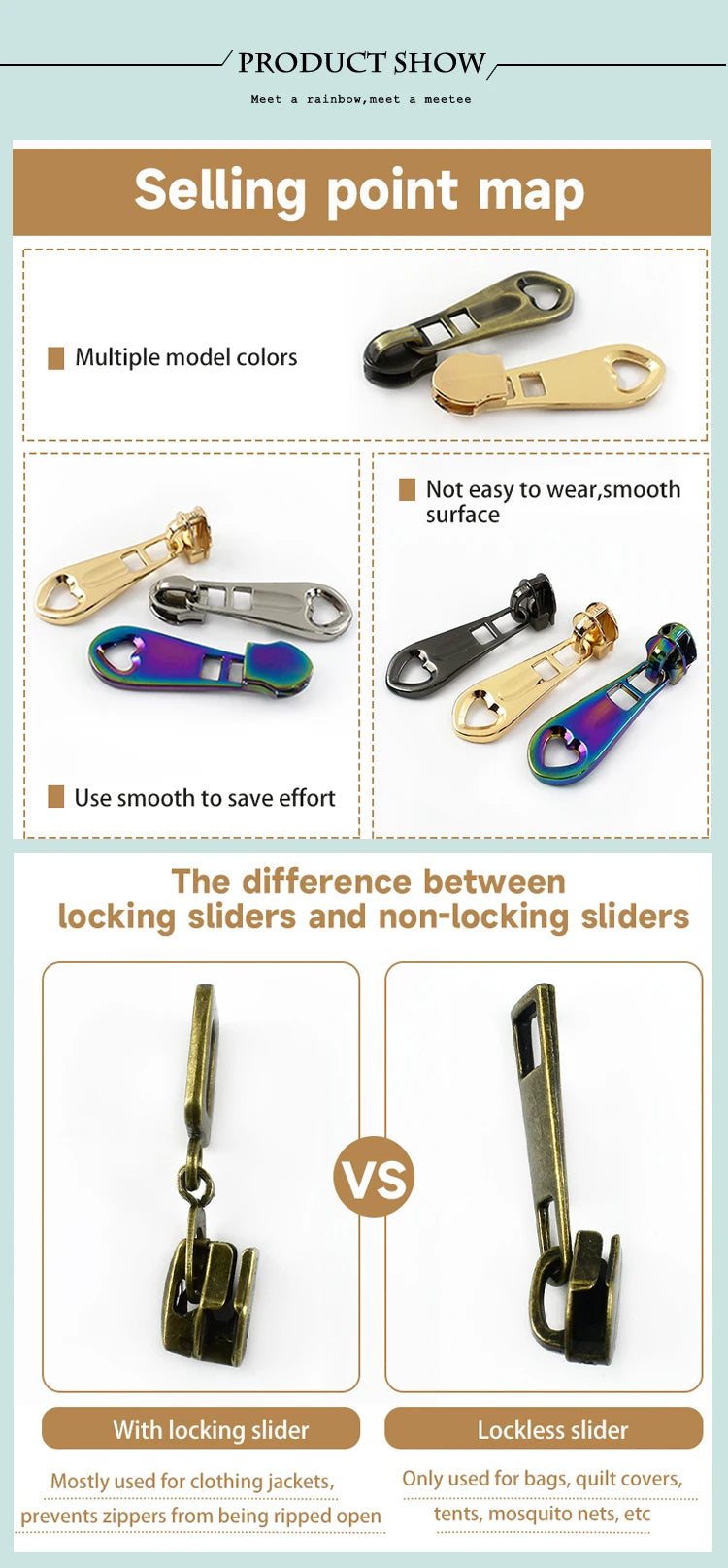 10/30 Stück Nylon Reißverschlusszieher Zipper Schieber Metall Zinklegierung-Yabubest - Home & More