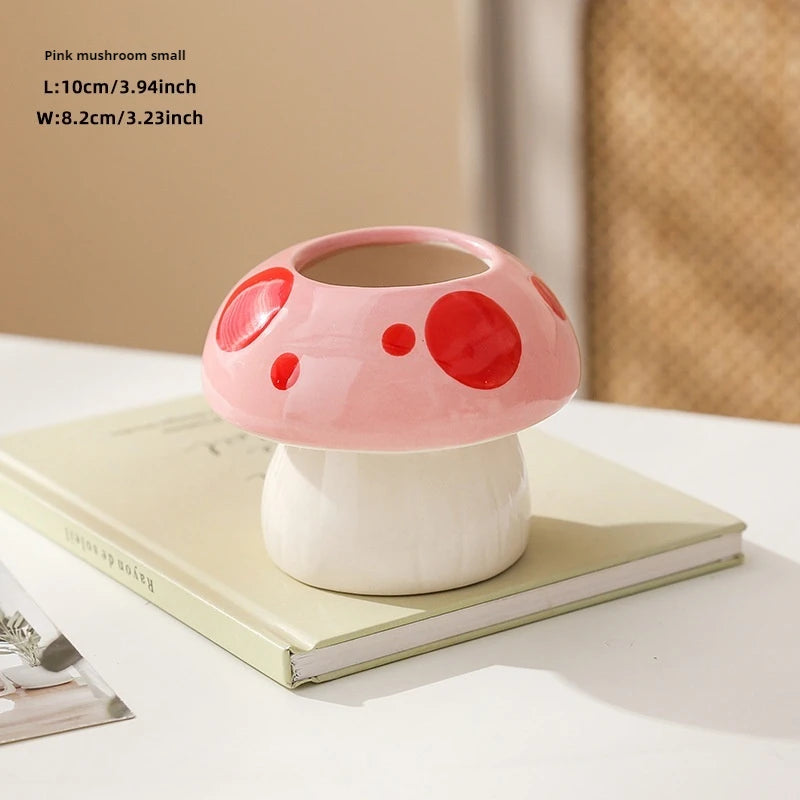 Keramik Pilz Stifthalter kreativer Desktop Organizer für Schule und Büro