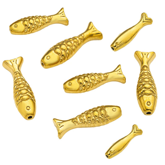 Edelstahl Golden Fish Spacer Perlen 5er Set für Schmuckherstellung