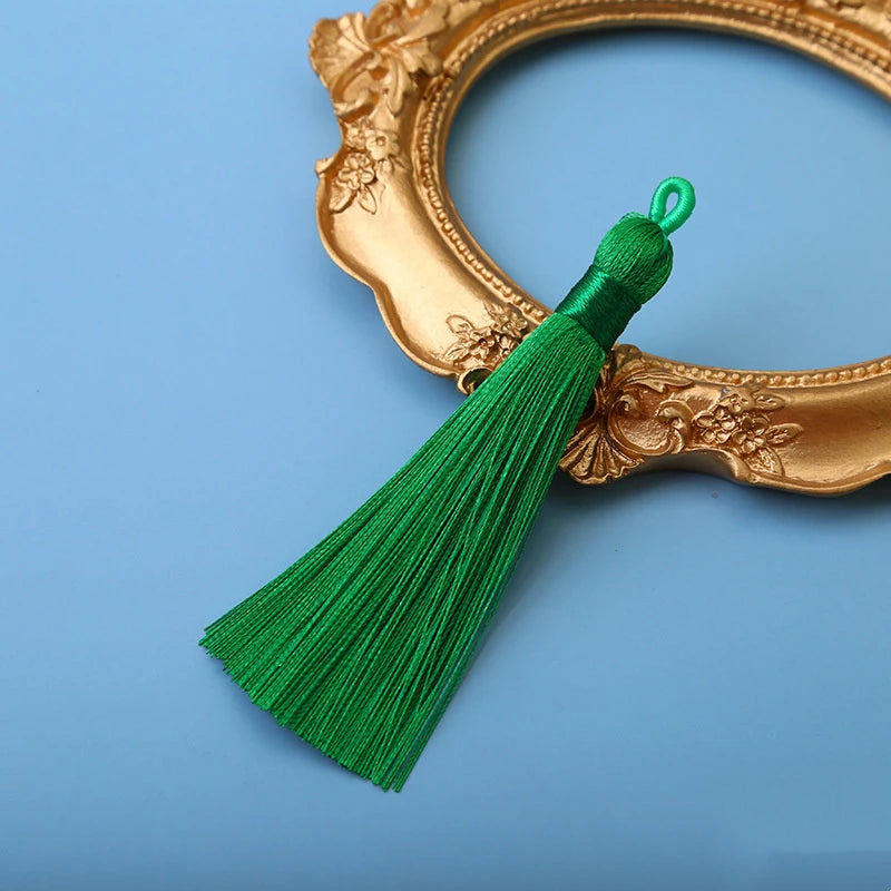 10er Set 8cm Seiden-Quasten zum Basteln für Schmuck - Lesezeichen