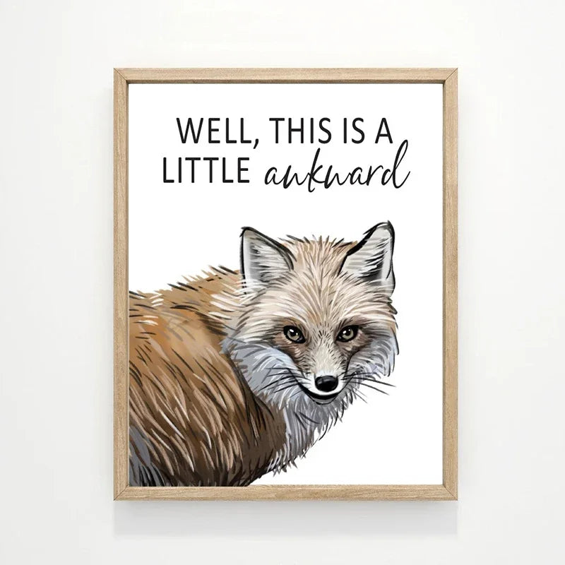 Lustige Tier Wandkunst auf Leinwand für moderne Badezimmer Dekoration