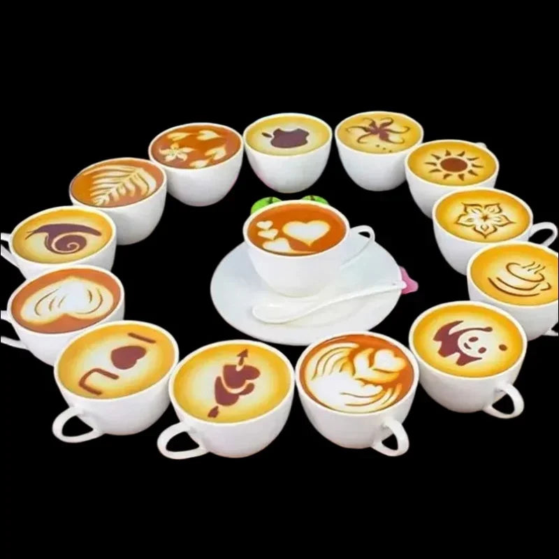 Kaffee Schablonen Set für kreative Latte und Cappuccino Kunst