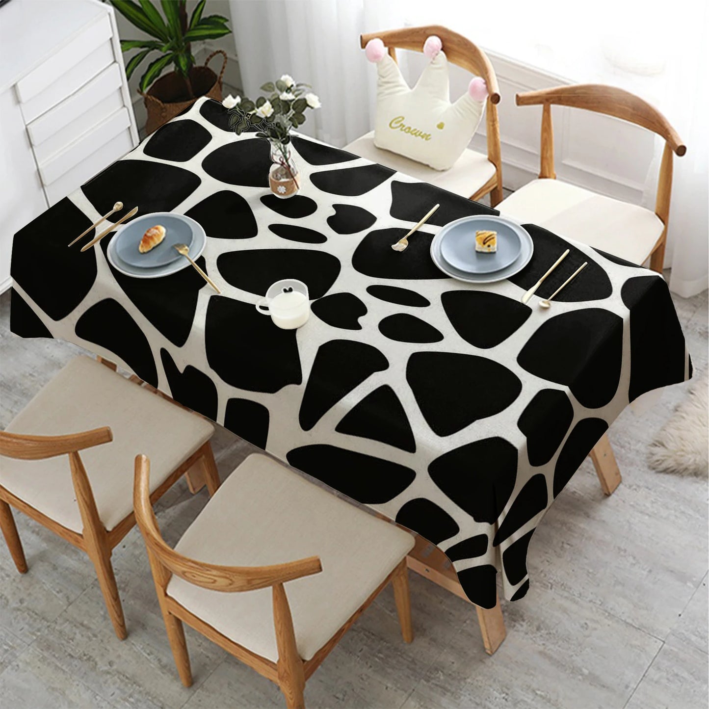 Vielseitige Rechteckige Tischdecke Zickzack Muster Wasser und Ölabweisend