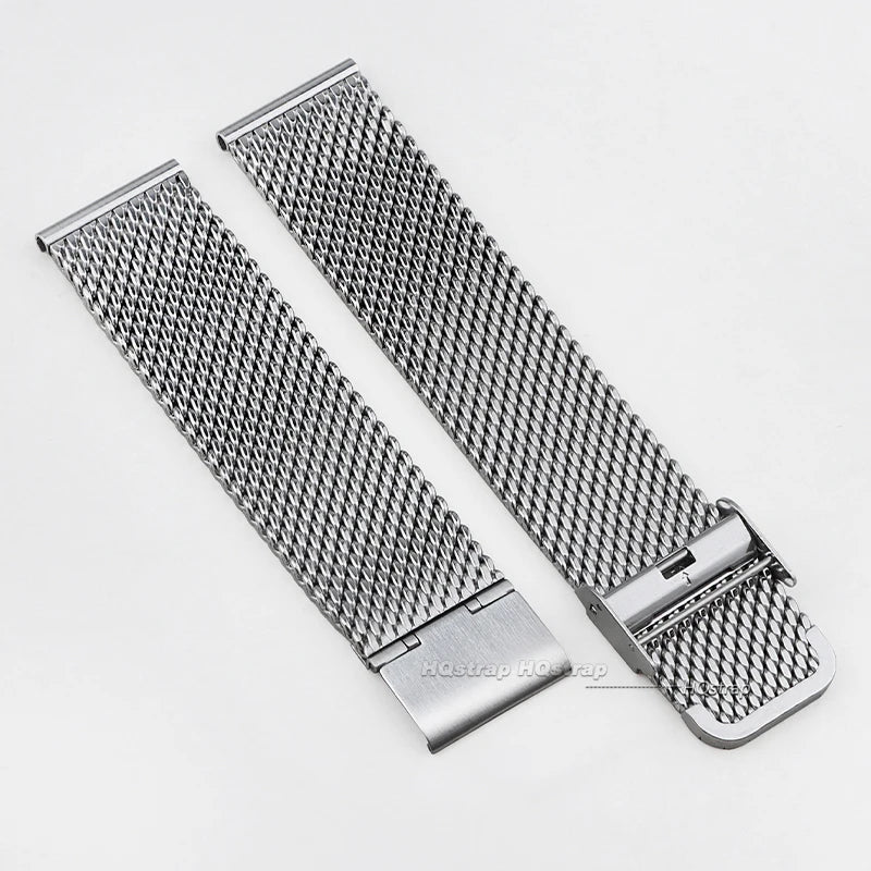 Universelles Milanaise Edelstahlarmband in 18 bis 24mm mit Metallverschluss