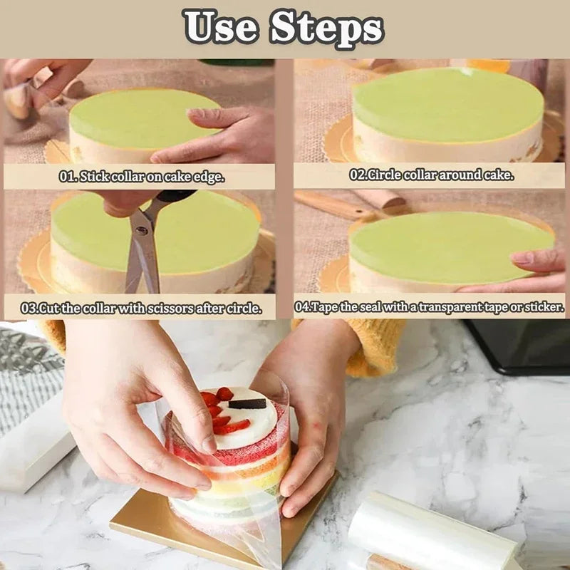 Wiederverwendbare transparente Kuchenkantenrolle – präzise Form für Mousse - Creme