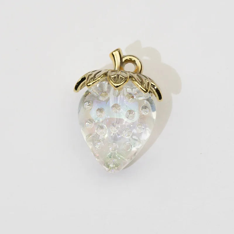 Rosa Erdbeere Charms 5er Set für DIY Schmuck Ohrring Armband