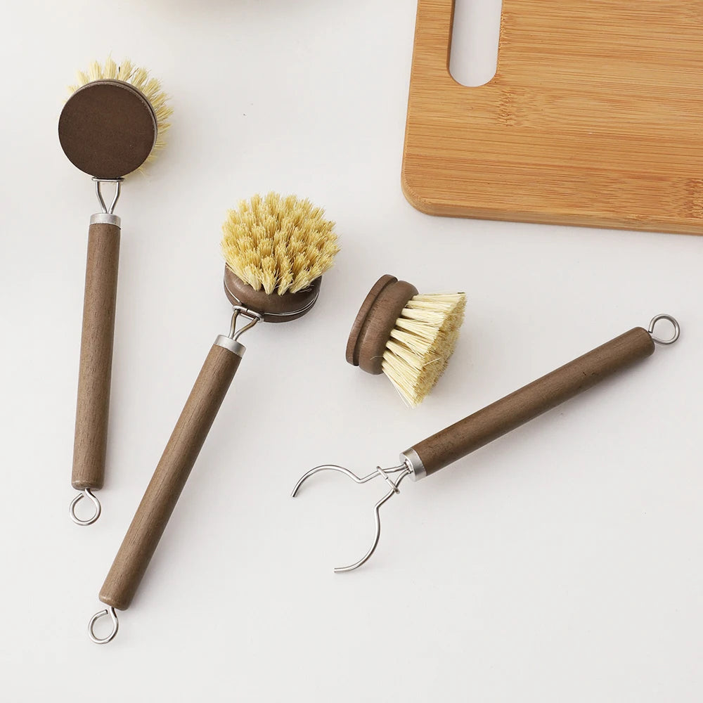 Natürliche Sisal Spülbürste mit langem Holzgriff - Umweltfreundlich reinigen