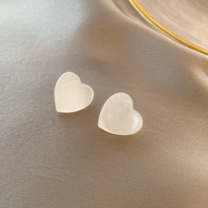 Romantische Rosa Acryl Herz Tropfen Ohrringe für Damen