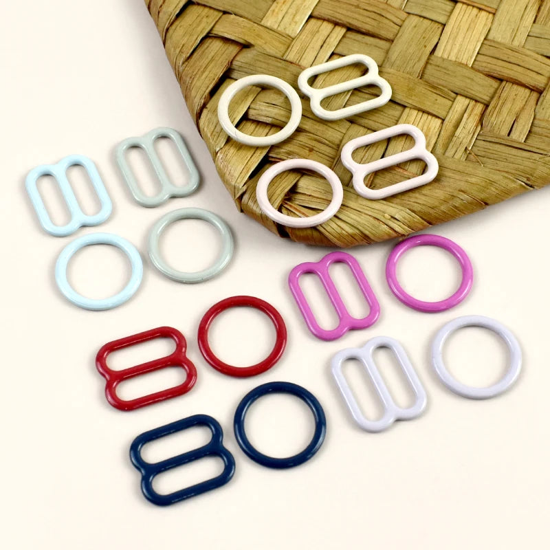 50 100er Set 10mm Einstellbare Bh Gurtschnallen O Ringe Karabiner Clips