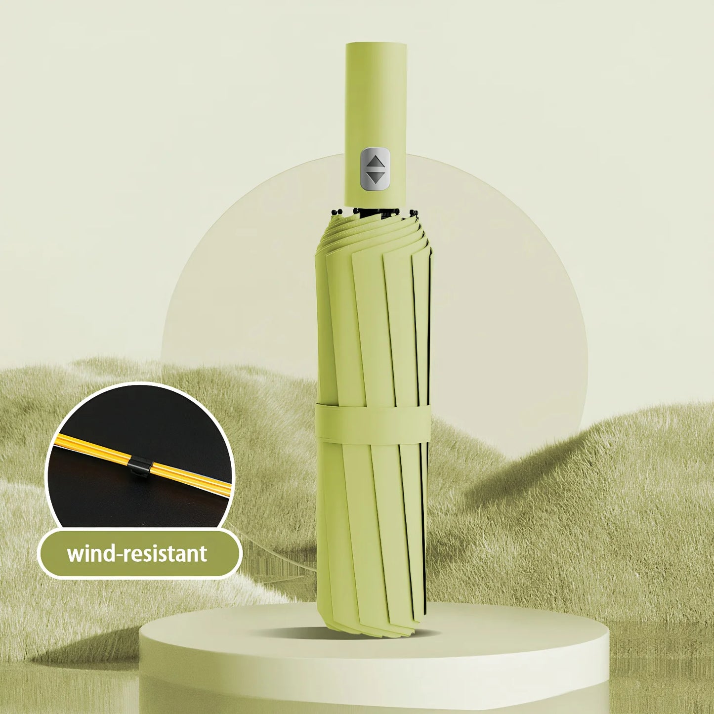 Automatischer 12-Knochen Doppelschirm mit großem Nylon-Schirm und stabilem Rahmen