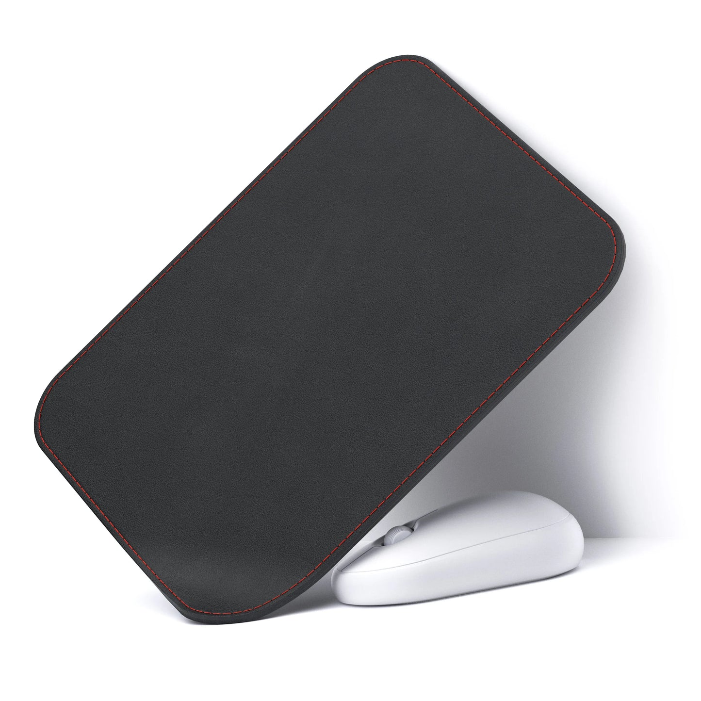 Rutschfestes 4mm PU Leder Mauspad mit genähter Kante