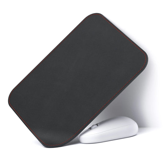 Rutschfestes 4mm PU Leder Mauspad mit genähter Kante