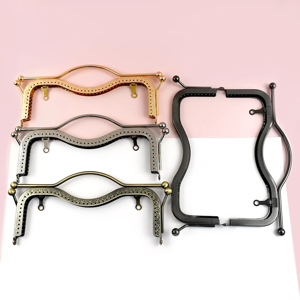 Metall Geldbörse Rahmen 20,5/27 cm Kussverschluss für Taschen 1 oder 2 Stück