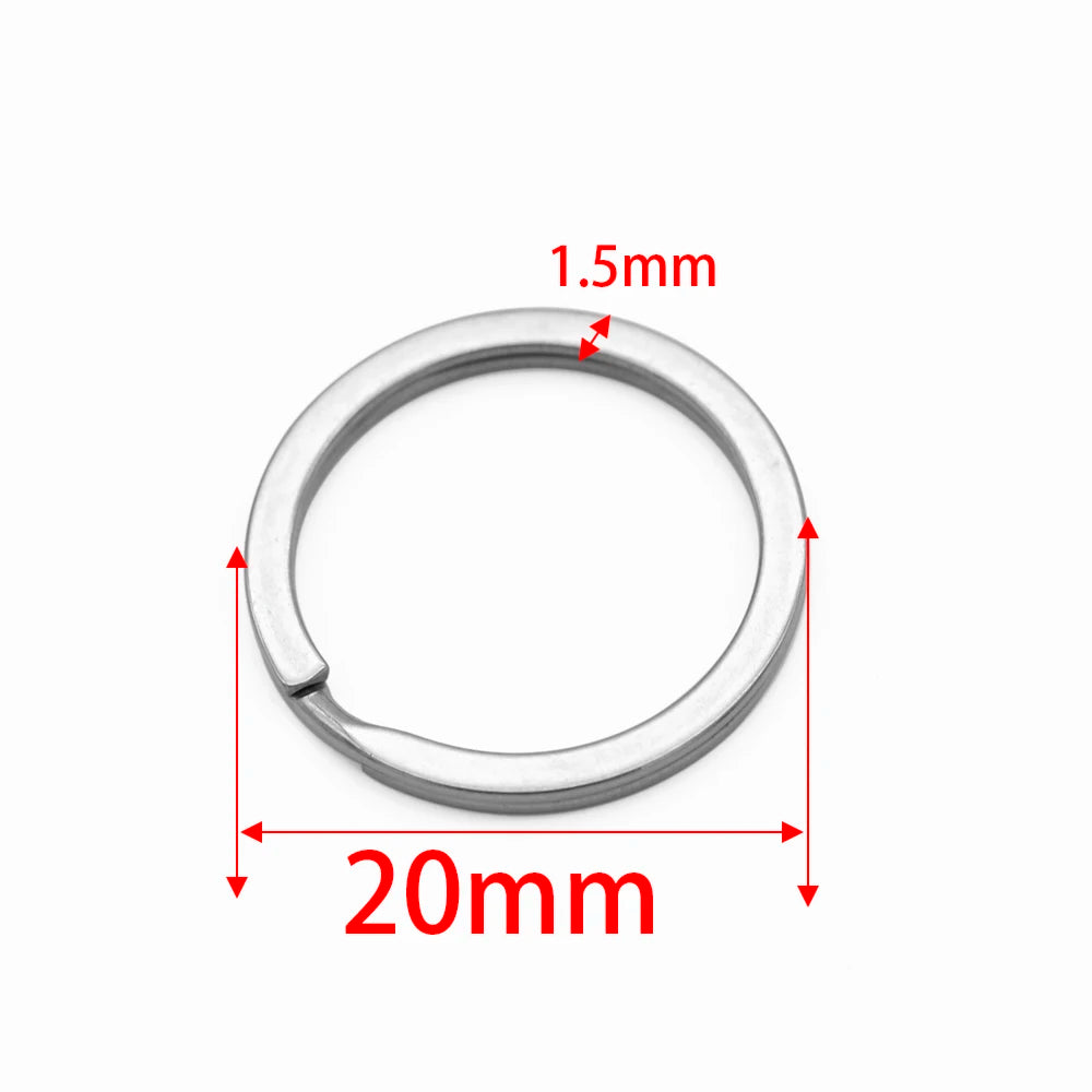 10x Edelstahl Schlüsselringe 15-35mm für DIY Schmuck & Anhänger