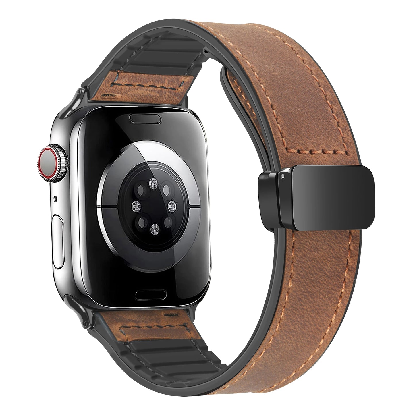 Lederarmband für Smartwatch kompatibel mit 40 41 42 44 45 46 49 mm