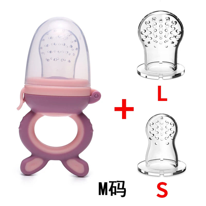 3er Set Silikon Netzbeutel Baby Futterspender mit leicht handhabbarem Ringlöffel-Yabubest - Home & More