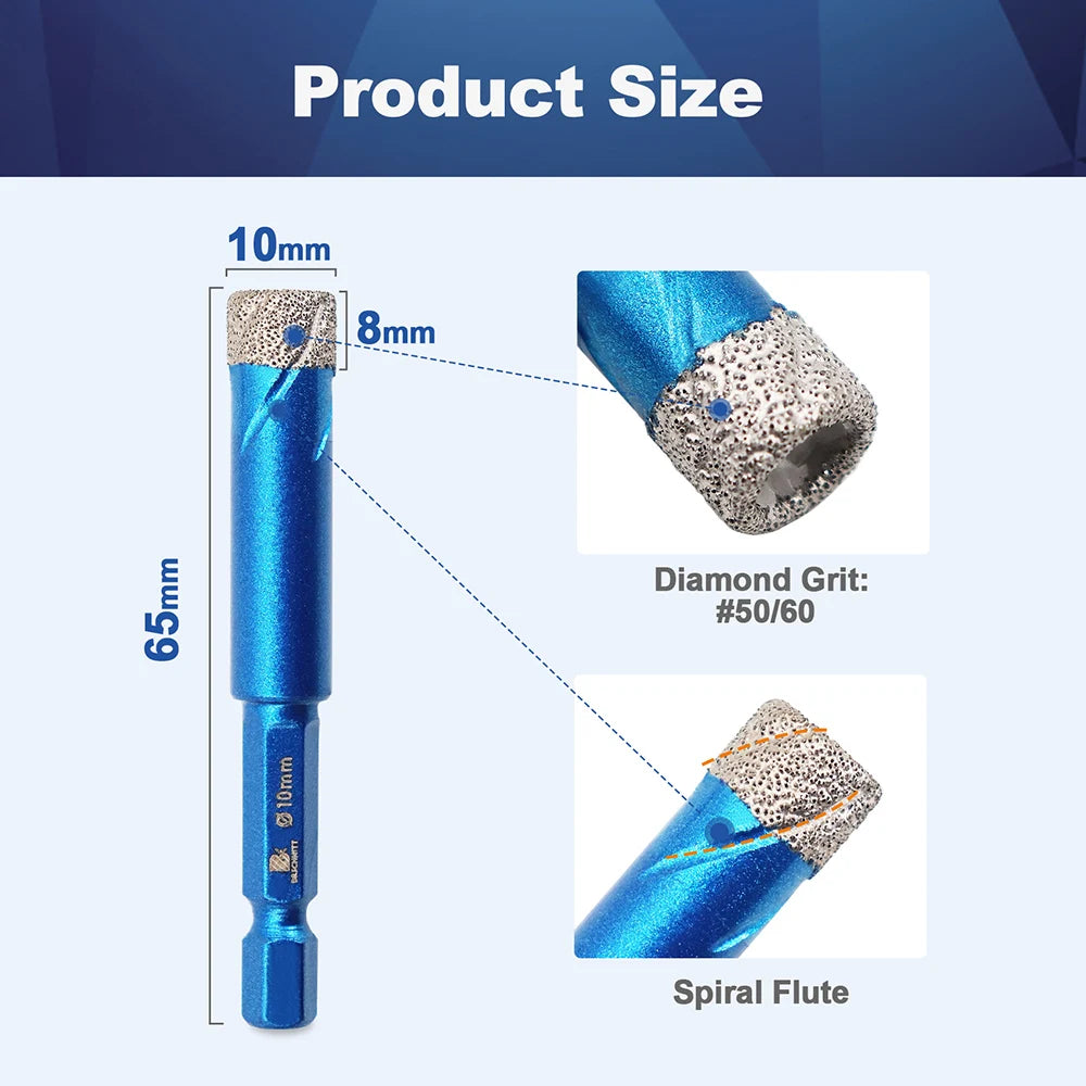 Diamantbohrer Schnellverschluss 6-14mm sechseckig für Fliesen Granit Marmor