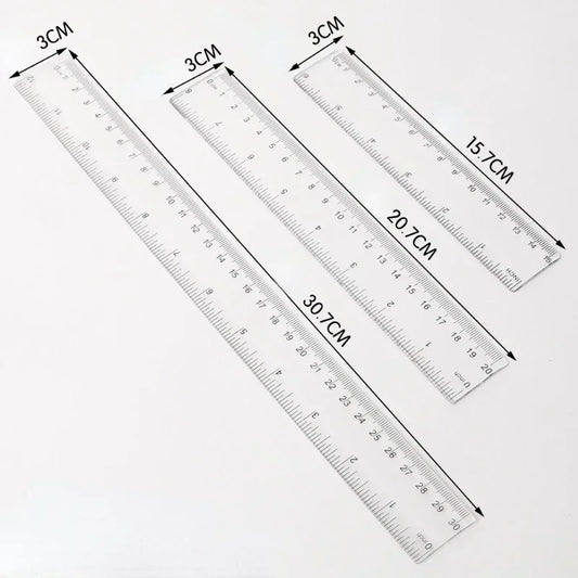 Transparentes Kunststoff Lineal 15 20 30 cm für Schule Büro Zeichnung