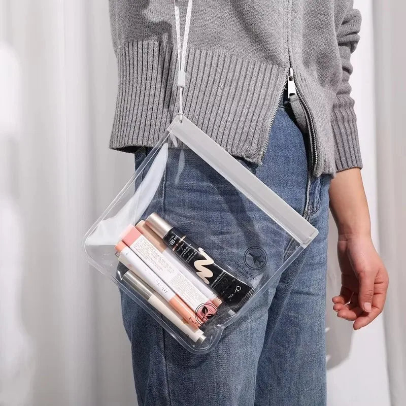 2er Set transparente, wasserdichte Reise Kosmetiktaschen