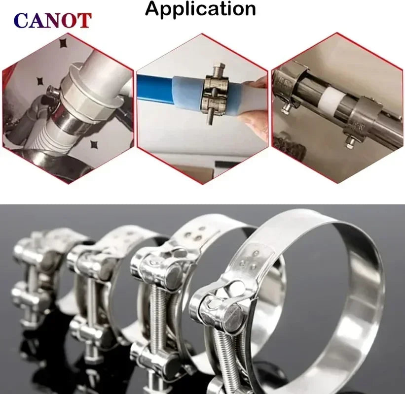 Leistungsstarke Edelstahl T-Bolt Schlauchschellen für robuste Abdichtung