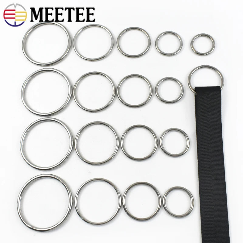2 oder 5 Edelstahl O-Ring Verbindungsschnallen 15-100 mm für Taschen