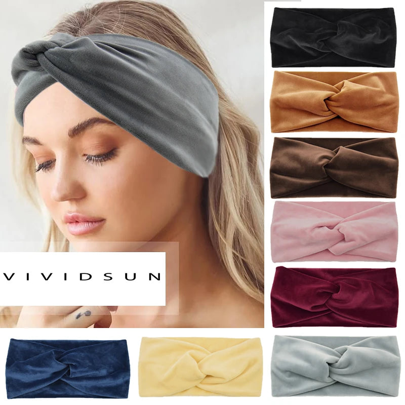 Elastisches Yoga Stirnband aus Samt für Make up und Gesichtspflege-Yabubestshop