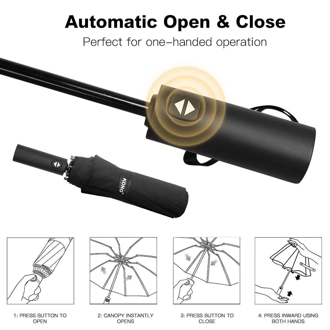 Winddichter kompakter automatischer Taschenschirm 1 2 oder 3er Pack