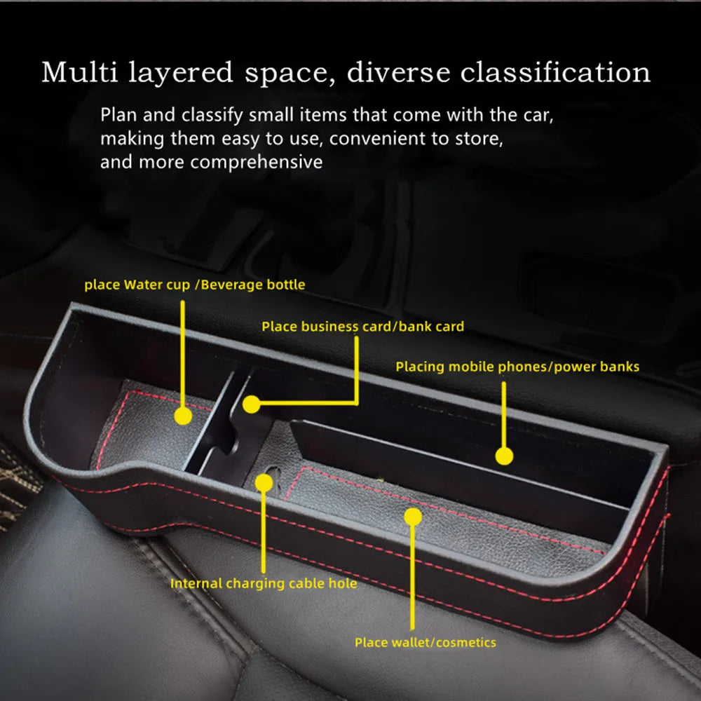 Sitzspalt-Aufbewahrungsbox PU-Leder | Universal Organizer Auto