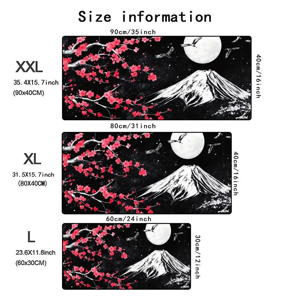 Großes japanisches Sakura Gaming Mauspad für Büro und Spiele