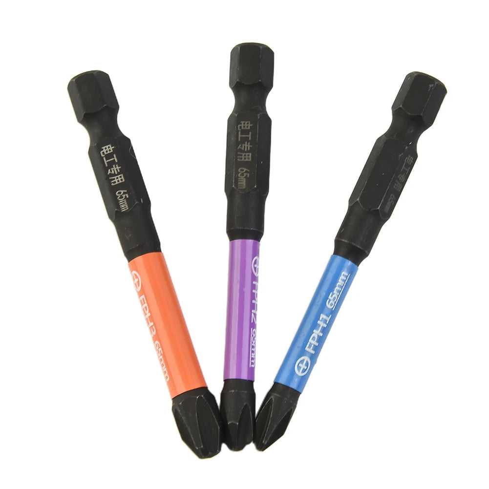 6-tlg Magnetische Schlitz und Kreuz Schraubendreher Bits 65mm für Elektriker