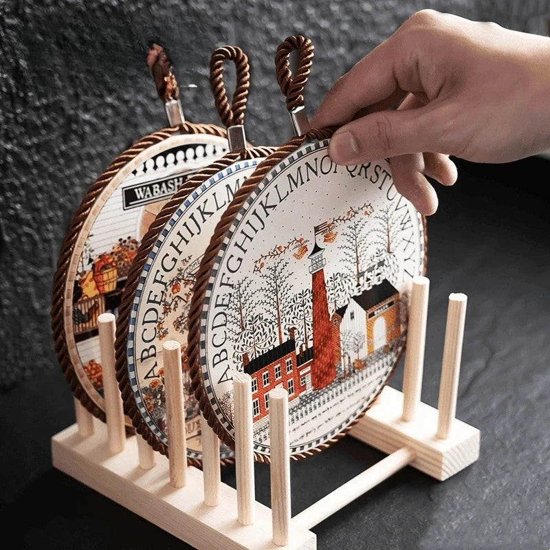 Runde Keramik Tisch Matte 17x17 cm Hitzebeständig Isolierpad Retro Stil