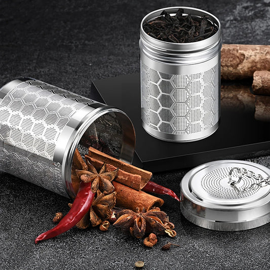 Edelstahl Teeblatt Infuser Sieb Wiederverwendbarer Gewürz Kräuter Filter