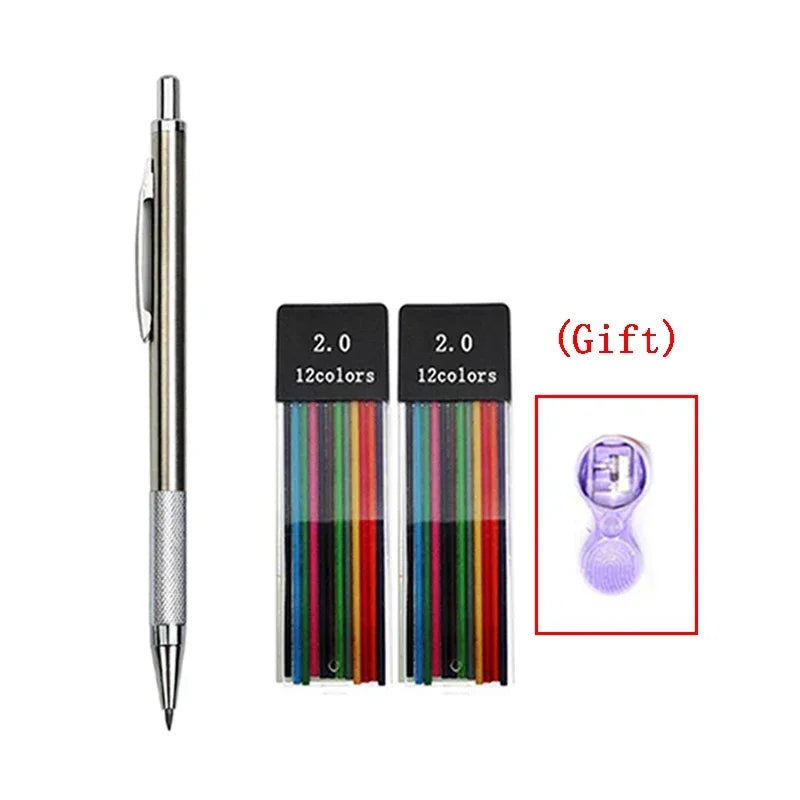 Druckbleistifte Set 2.0 mm für Skizzen und Studentenbedarf