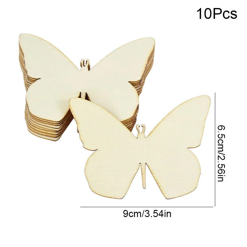 10er Set Holz Schmetterlinge zum Bemalen - Blanko Holzscheiben für Kinder Basteln-Yabubest - Home & More
