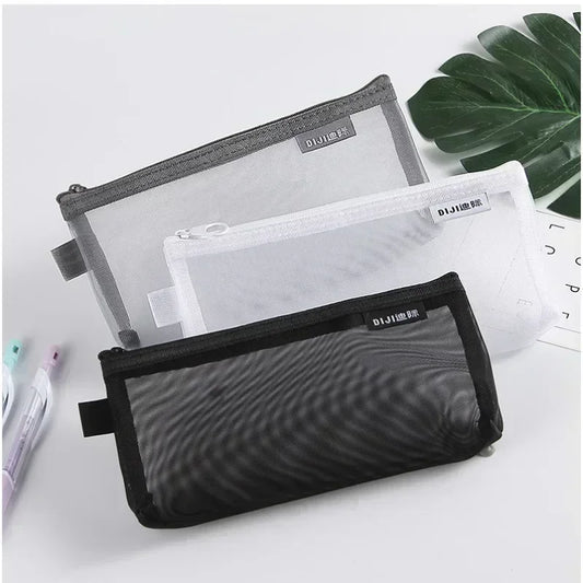 Transparentes Mesh Stift-Etui Kunststoff Mini Mäppchen für Büro - Schule
