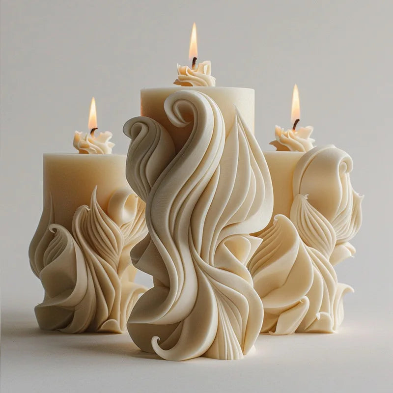 Silikonform für kreative Kerzen und Dekorationen im Wellen-Design