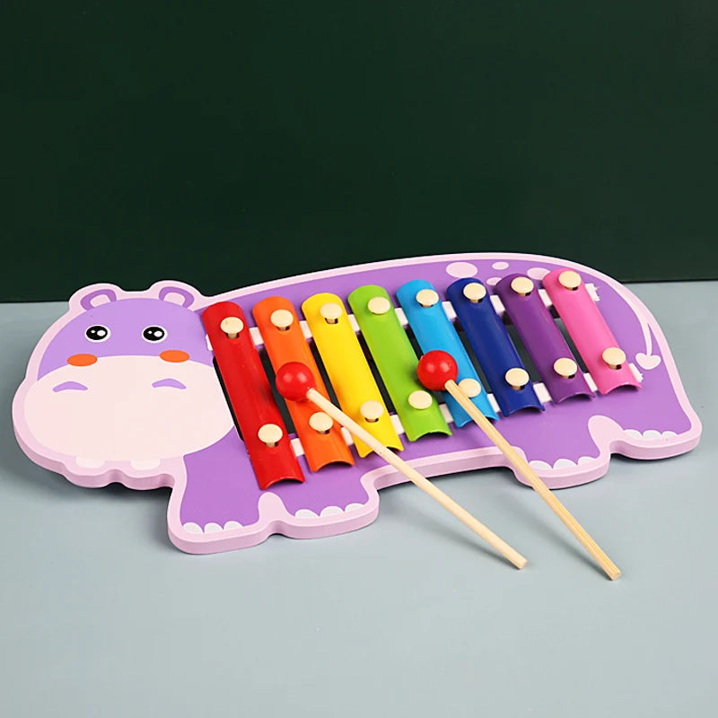 Farbenfrohes 8-Töne Holz-Xylophon mit 2 Schlägeln – spielerisch Musik lernen