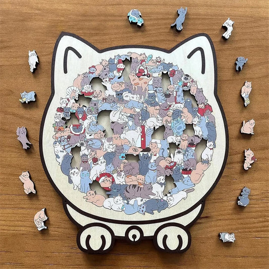Katze 3D Puzzle Holz Tierform Lernspielzeug
