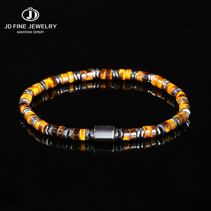 Natürliches Tigerauge Hämatit Armband für Energie und Schutz