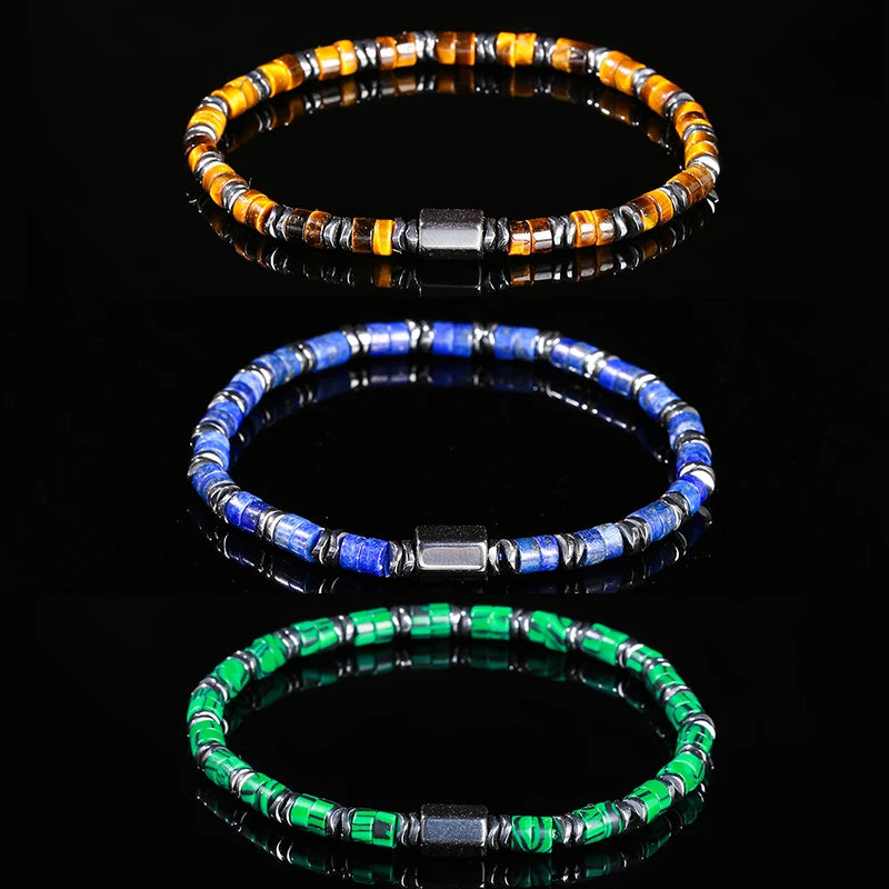 Natürliches Tigerauge Hämatit Armband für Energie und Schutz