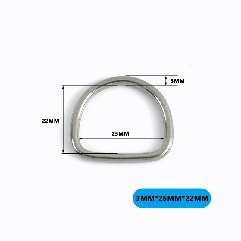 Edelstahl D-Ring Schnallen für Taschen Gurtband Haustierhalsband DIY Zubehör