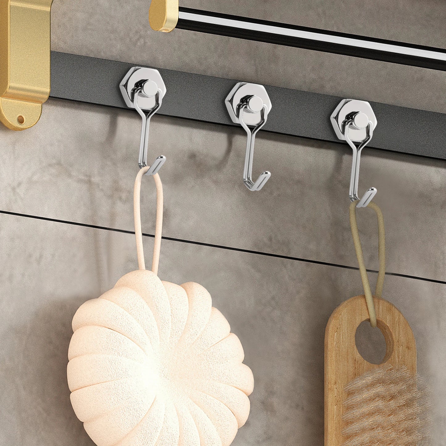 2er Set starke magnetische Haken für Küche Kühlschrank und Bad