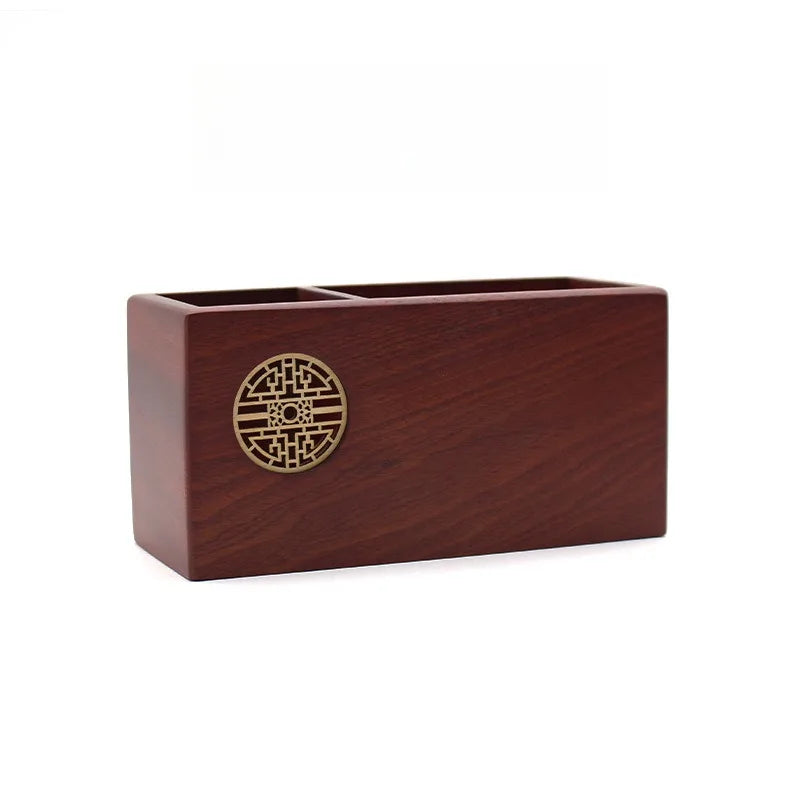 Handgeschnitzter Stifthalter aus Naturholz Schreibtisch Organizer