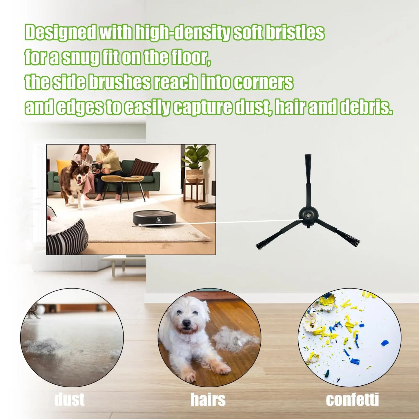 Seitenbuersten Ersatz fuer Roborock Modelle mit langlebigem Kunststoff