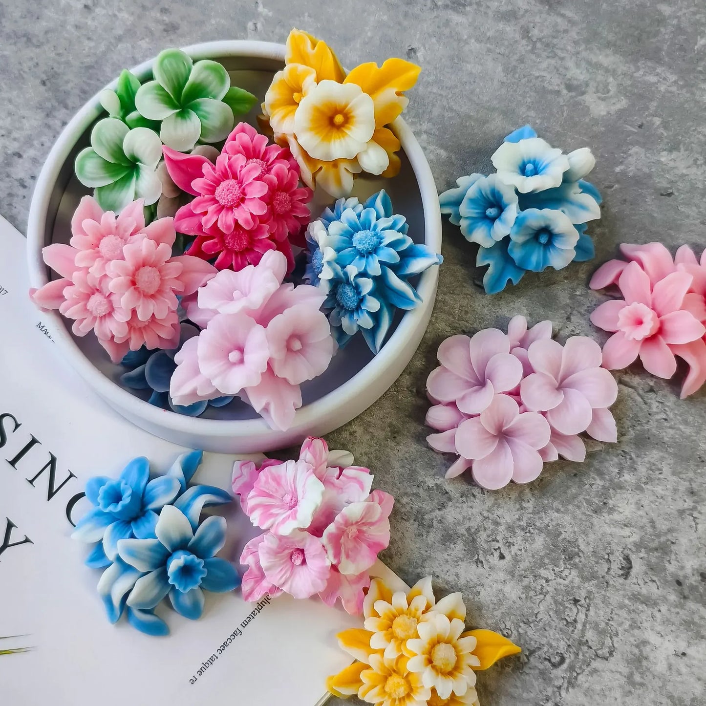 Blumen-Silikonform für DIY-Arbeiten mit Aromatherapie, Kerzen und Kunstharz