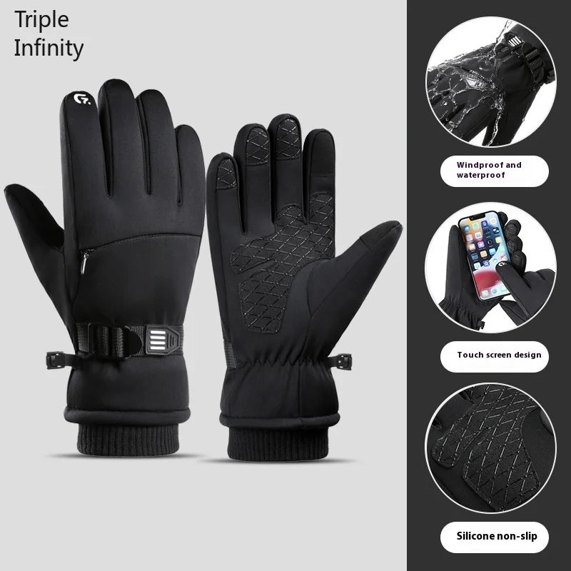 Robuste Herren Winterhandschuhe winddicht warm Touchscreen Funktion