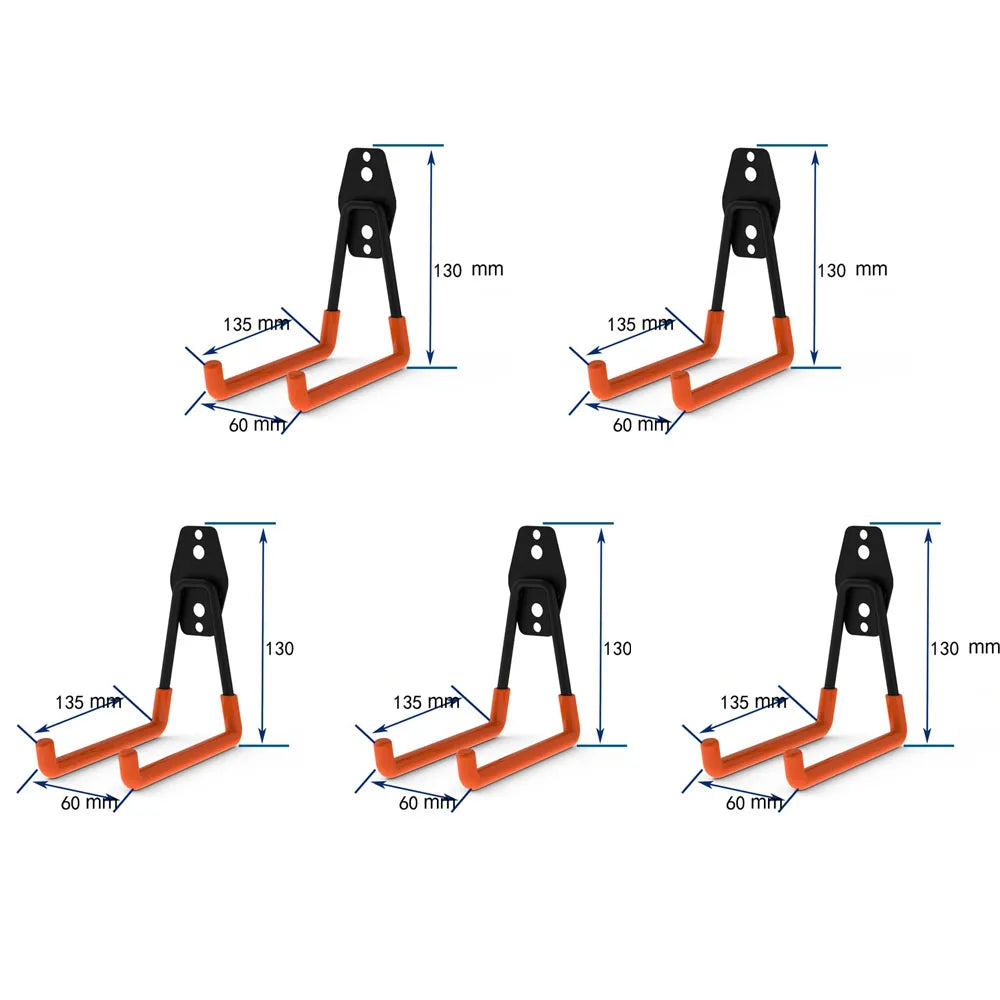 Robuster Metall-Haken bis 25 kg – Anti-Rutsch Wandhalterung für Garage - Garten
