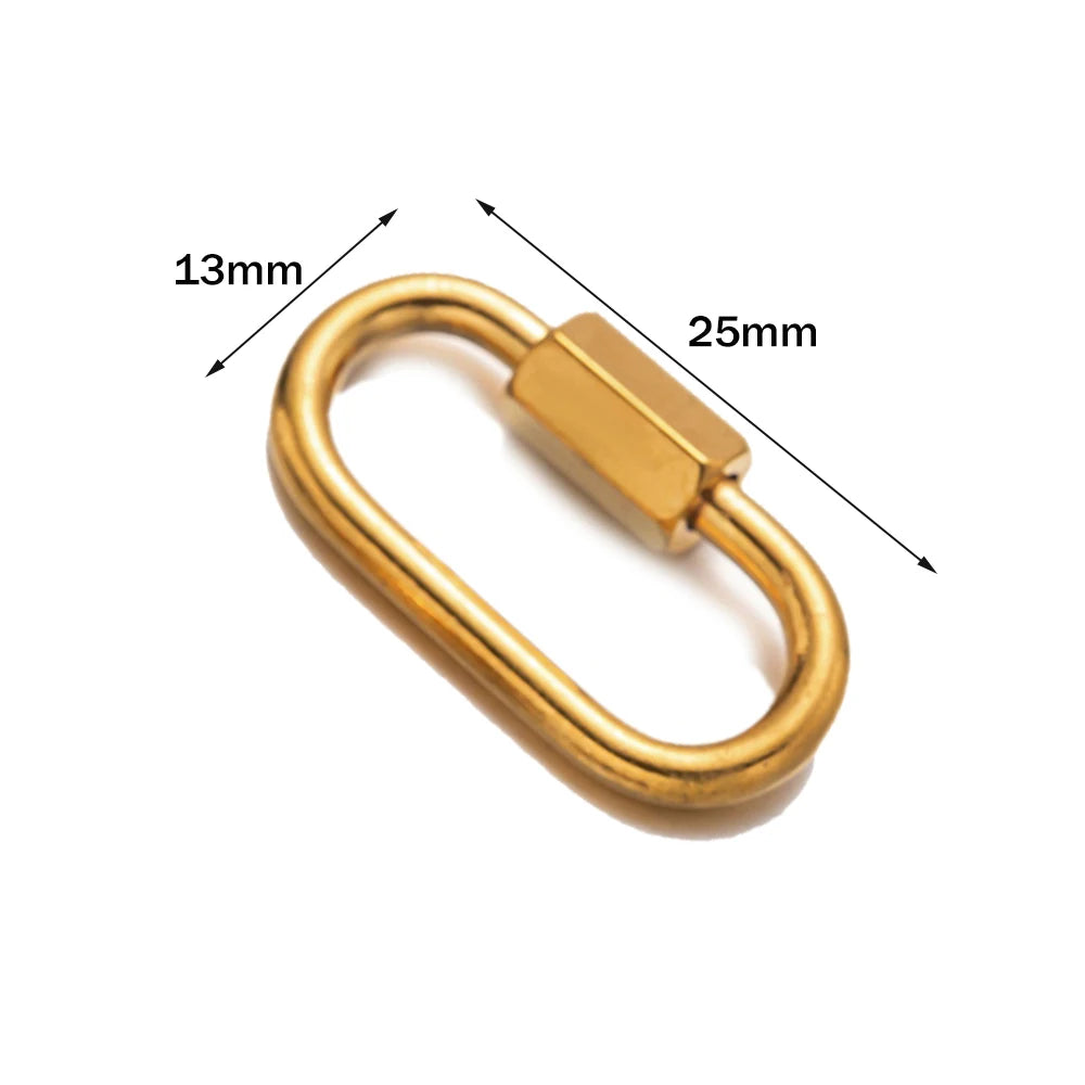 5er Set goldene Schraube Karabiner aus Edelstahl für Schmuck DIY